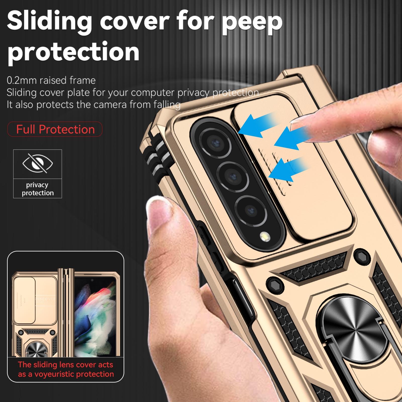 For Samsung Galaxy Z Fold4 5G Secure Sliding Case - Red 15