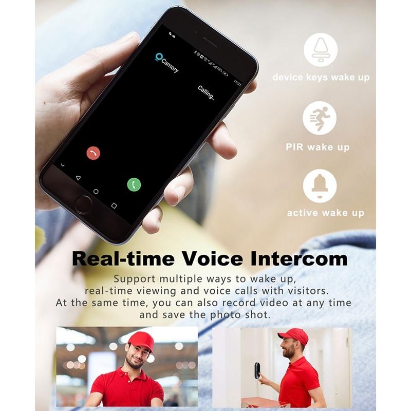 Smart Wifi Video Doorbell With Remote Monitoring & Voice Intercom - 720P 6400Mah Black 5