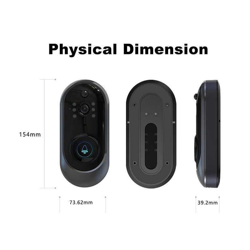 Smart Wifi Video Doorbell With Remote Monitoring & Voice Intercom - 720P 6400Mah Black 10