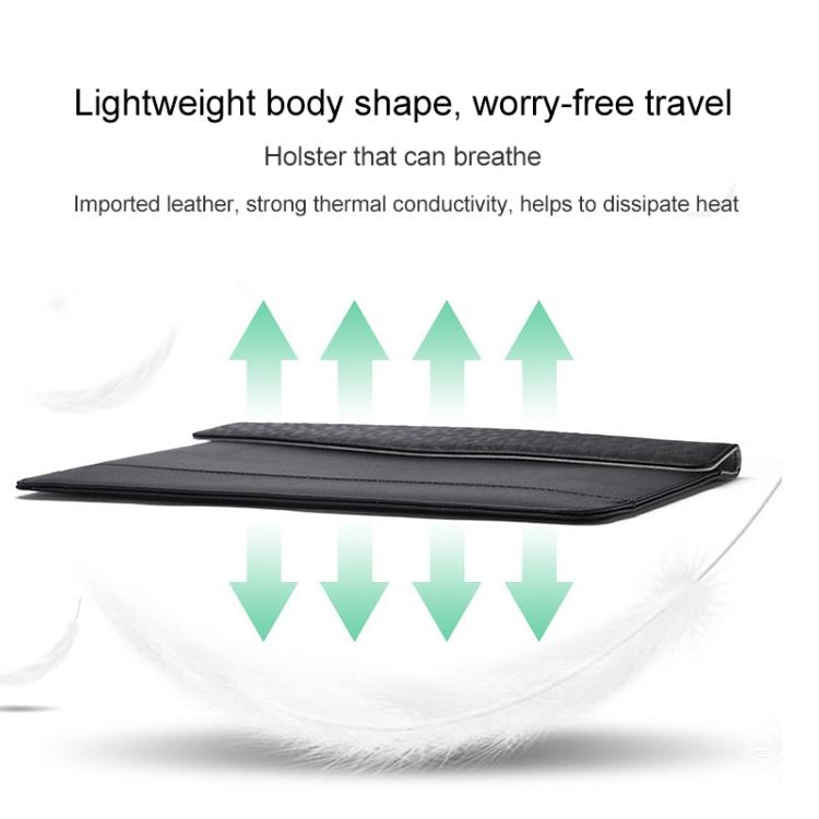 13 Inch Ultra-thin Magnetic Holster for Horizontal Embossed Notebook with Liner Bag - Gray 4