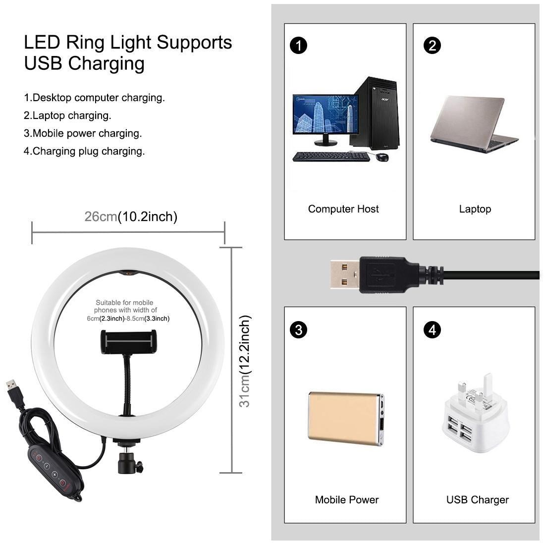 10.2 Curved Led Ring Light with Dual-colour Temperature Remote and Tripod 7