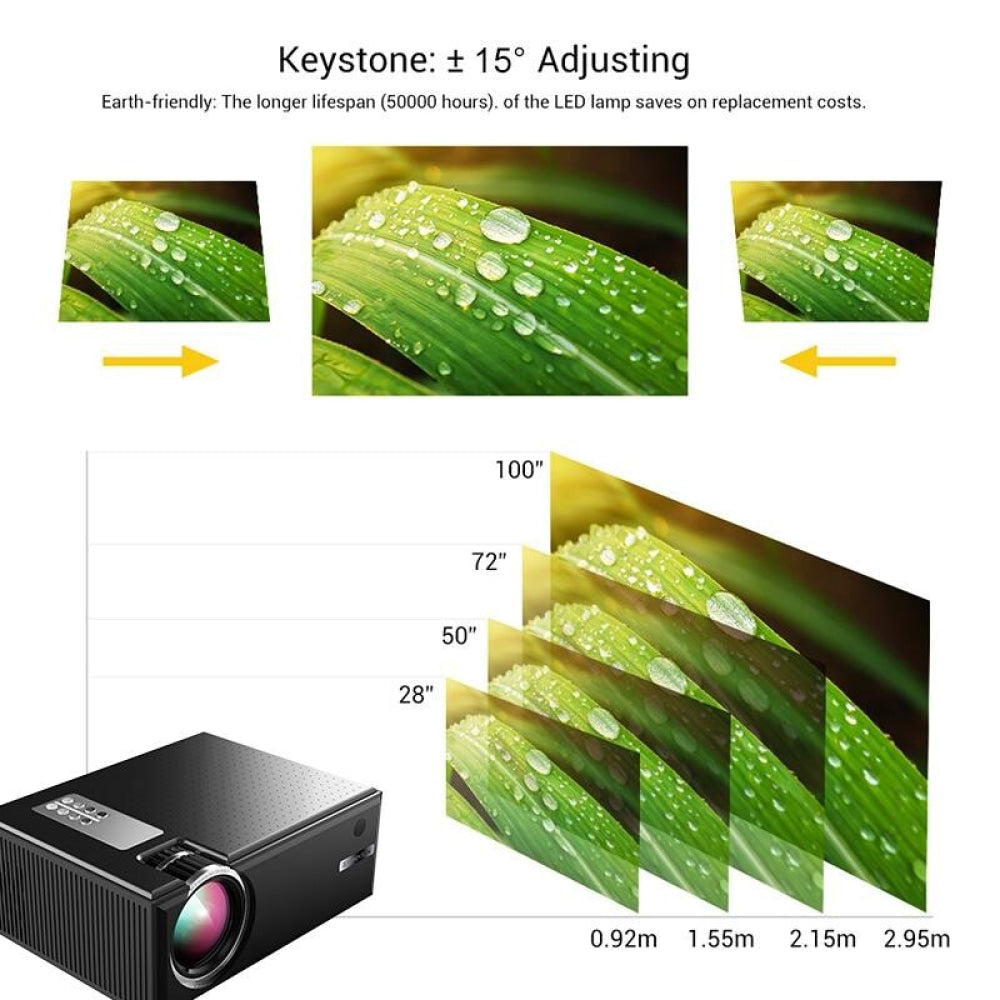 1800 Lumens Hd Wifi Smart Projector - Hdmi / Usb / Vga / Av - Black 8