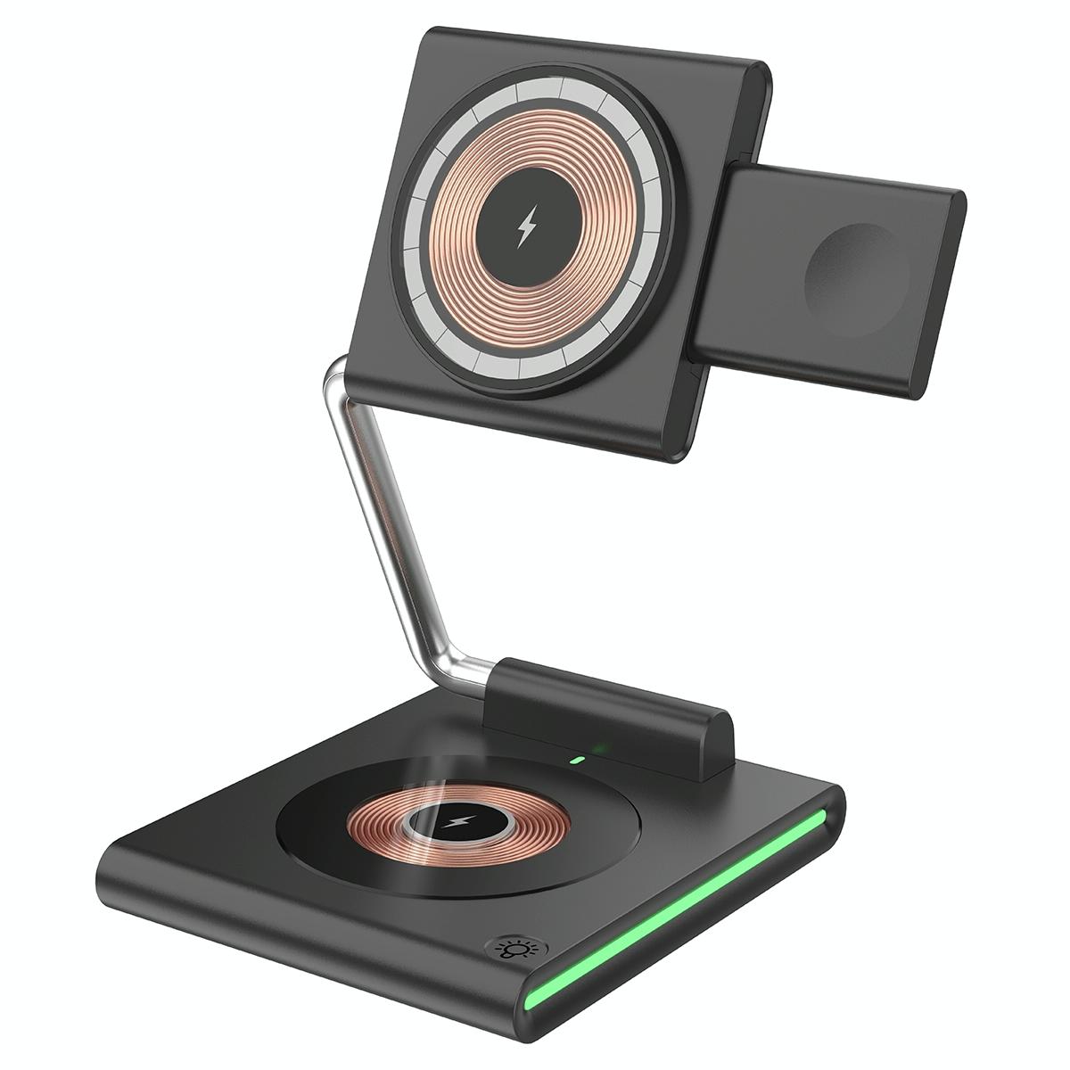 15W Foldable Magnetic Wireless Charger - Black 3
