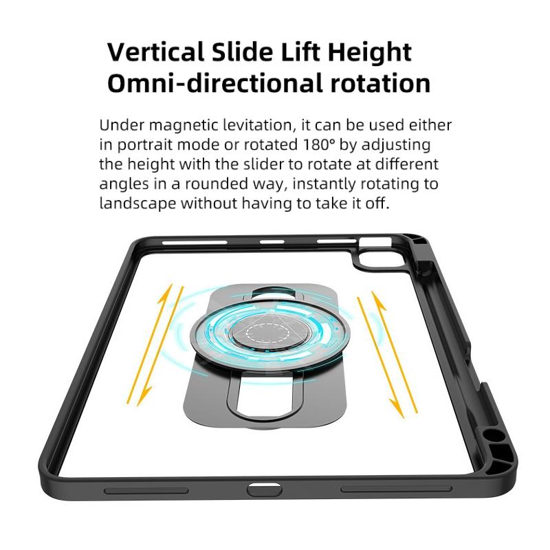 Universal Rotatable Magnetic Keyboard Case For Ipad 10.5 / 10.2 - Suspended Slide Rail Protection - White - For Ipad 12.9 Inch 11