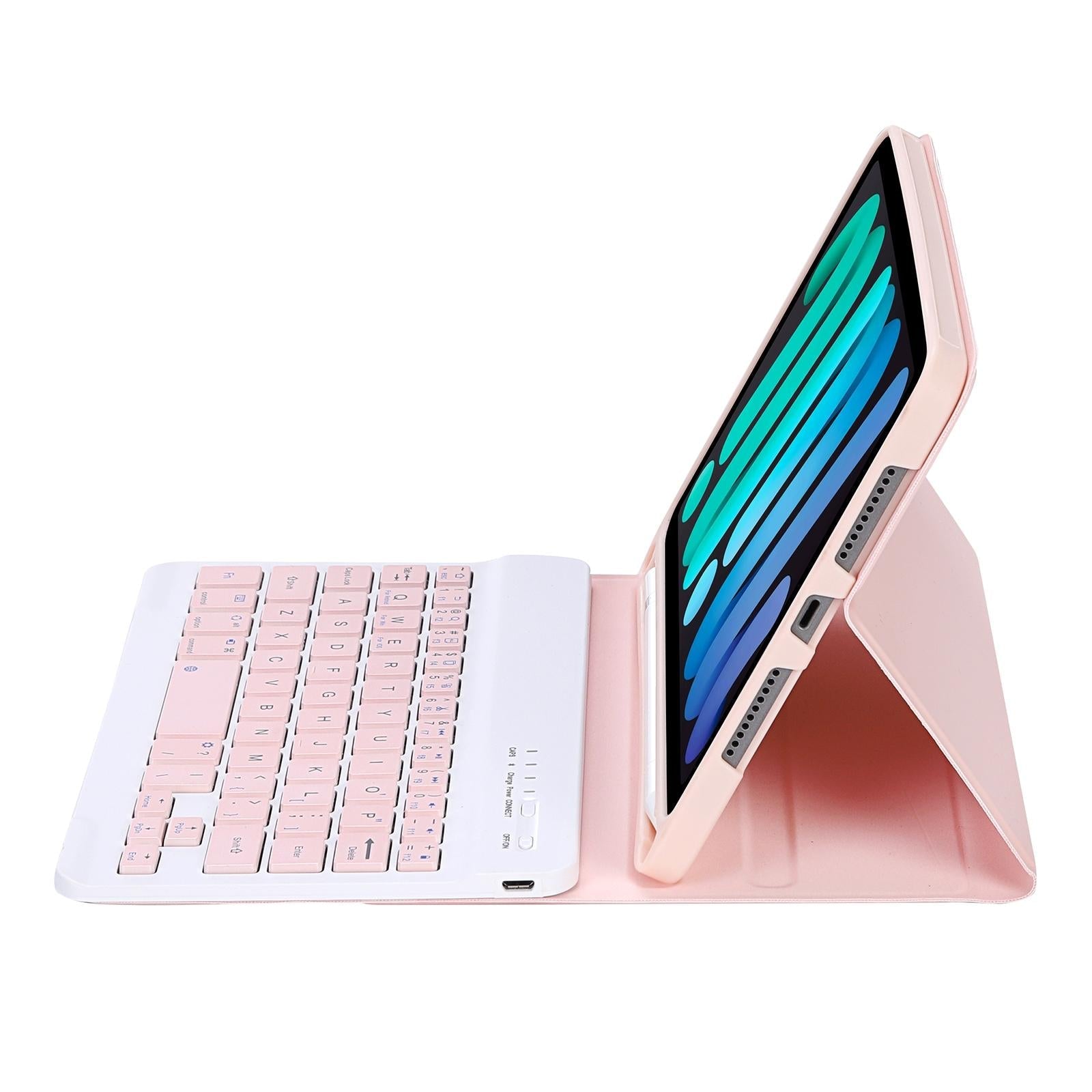 Ultra-Thin Bluetooth Keyboard Tablet Case For Ipad Mini 6 With Stand And Pen Slot - Candy Colour - Black 4