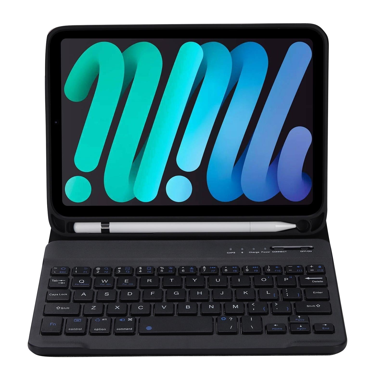 Ultra-Thin Bluetooth Keyboard Tablet Case For Ipad Mini 6 With Stand And Pen Slot - Candy Colour - Black 6
