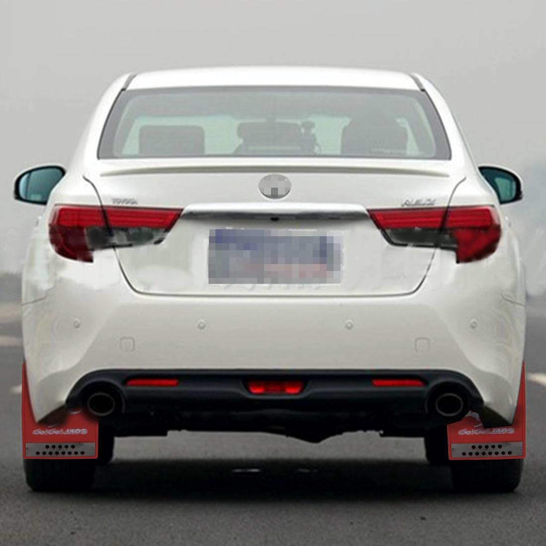 2 Pcs Premium Heavy Duty Molded Splash Mud Flaps Auto Front And Rear Fender Guard Small Size Random Pattern Delivery - Black 14