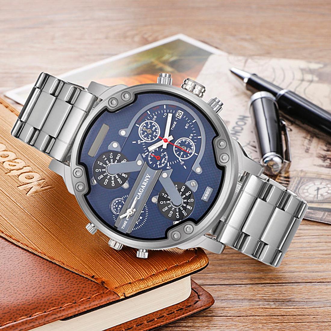 Large Dial Dual Time Zone Business Watch - Fashionable Quartz - Wa0024B 12