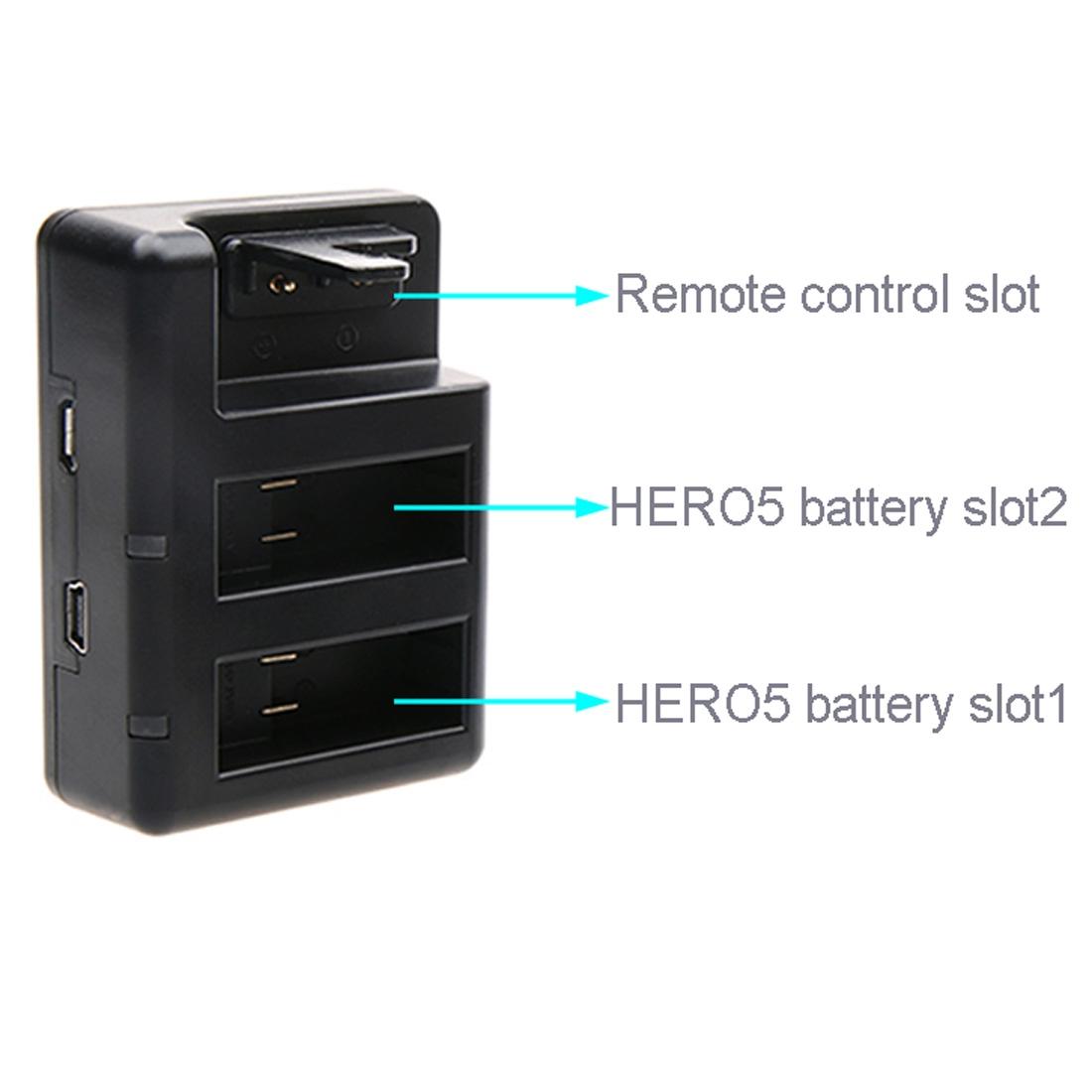 Remote Control Charger for Dual Batteries with Usb Cable for Gopro Hero7 / 6 / 5 5