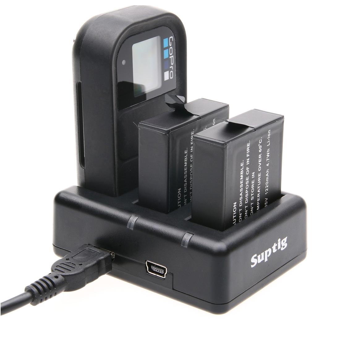 Remote Control Charger for Dual Batteries with Usb Cable for Gopro Hero7 / 6 / 5 8