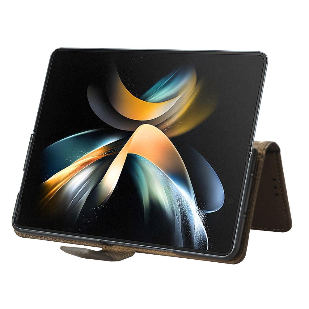 For Samsung Galaxy Z Fold4 5G Textured Leather Phone Case - Black 11
