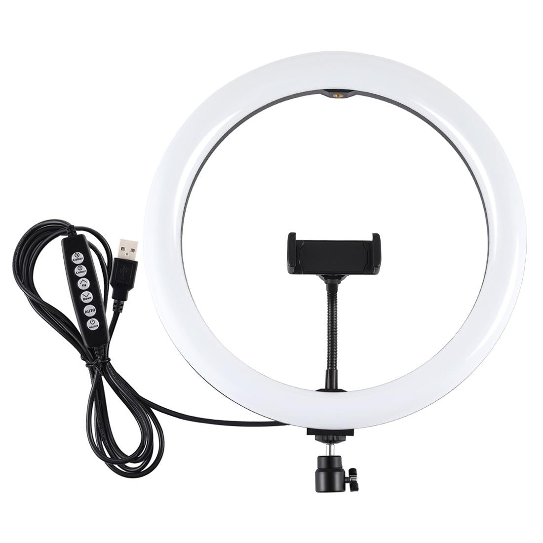 30cm Curved Surface Led Ring Light with Tripod and Phone Clamp - 10 Modes 8 Colours Usb Powered 3
