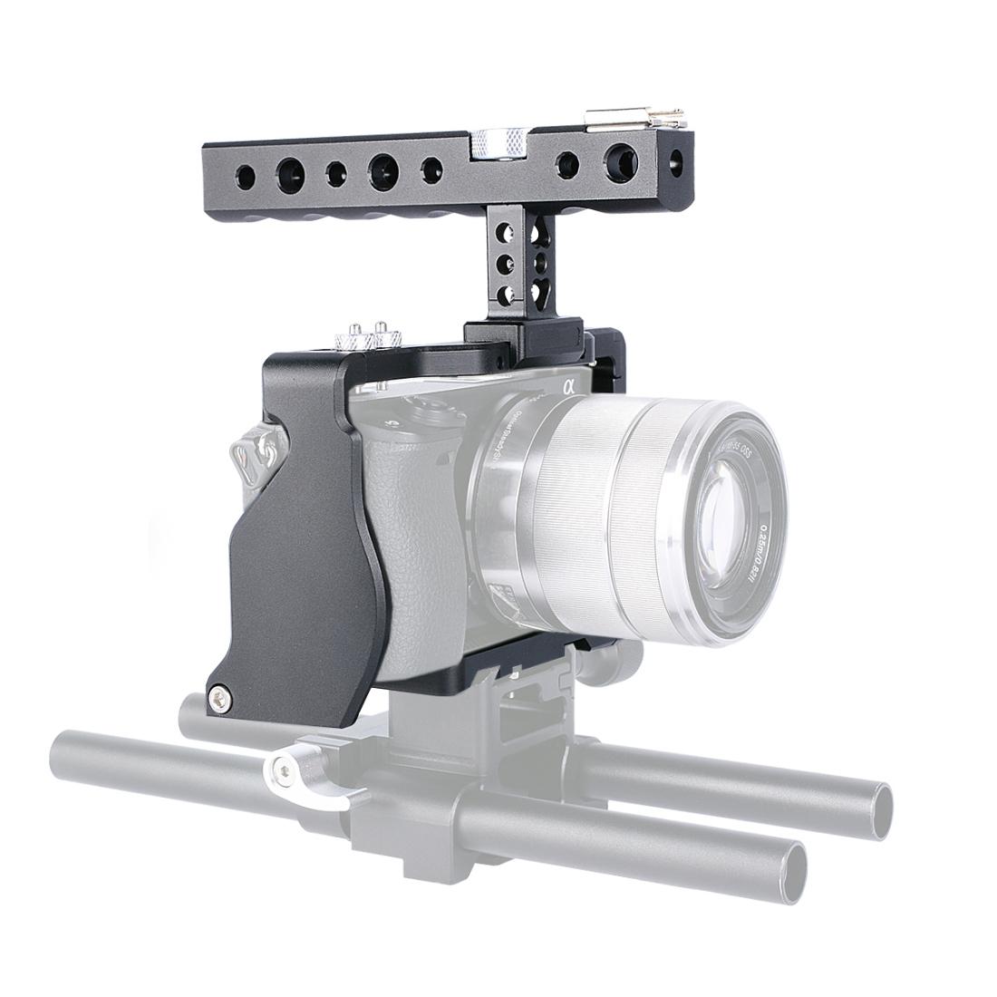 Camera Cage Stabilizer With Handle - Black for For Sony A6000 / A6300 / A6500 / A6400 7