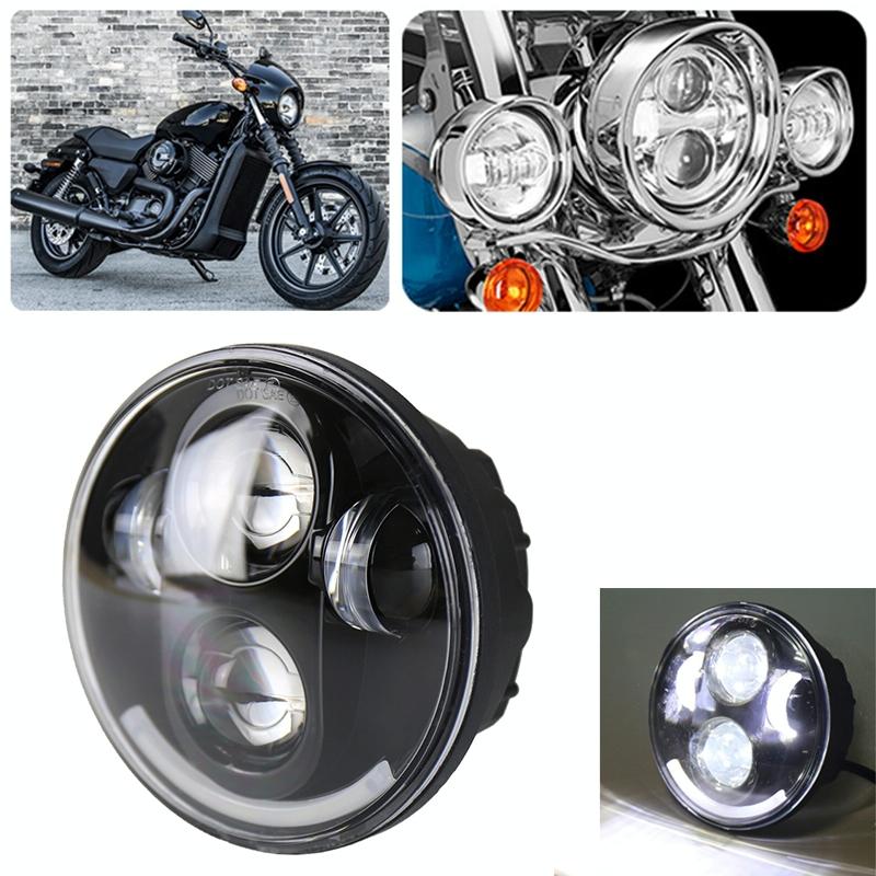 5.75 Inch Dc12V 6000K - 6500K 40W Car Led Headlight For Harley Black 4