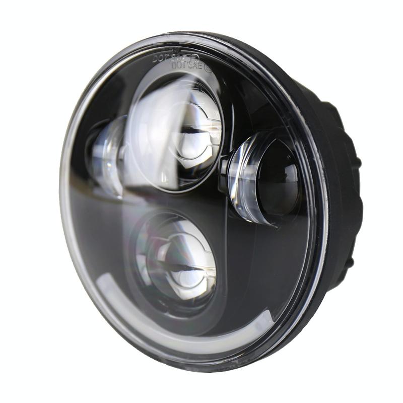 5.75 Inch Dc12V 6000K - 6500K 40W Car Led Headlight For Harley Black 5