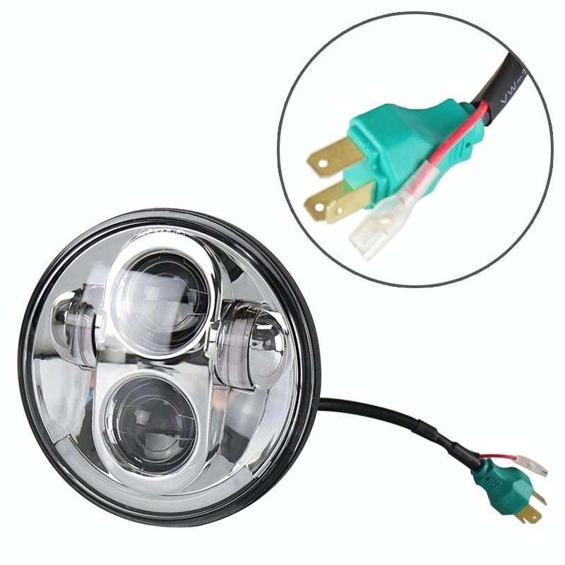 5.75 Inch Dc12V 6000K - 6500K 40W Car Led Headlight For Harley Black 7