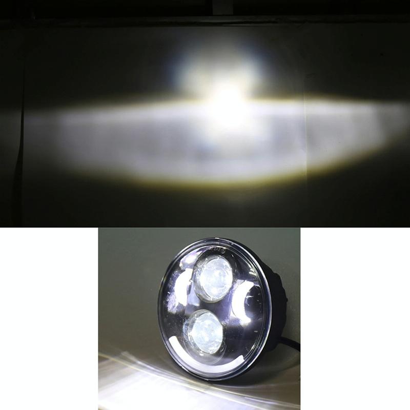 5.75 Inch Dc12V 6000K - 6500K 40W Car Led Headlight For Harley Black 8