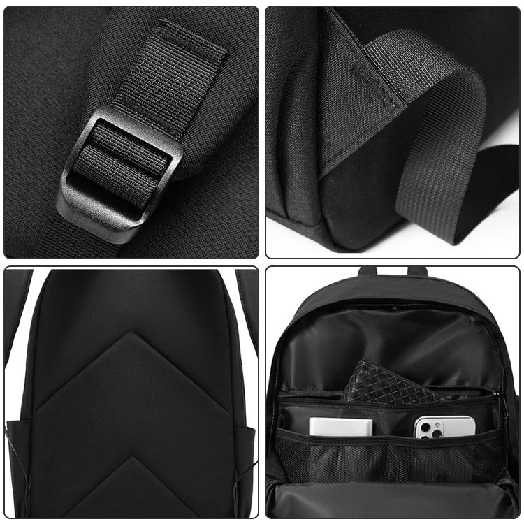 Multifunctional Oxford Laptop Backpack - Black 7