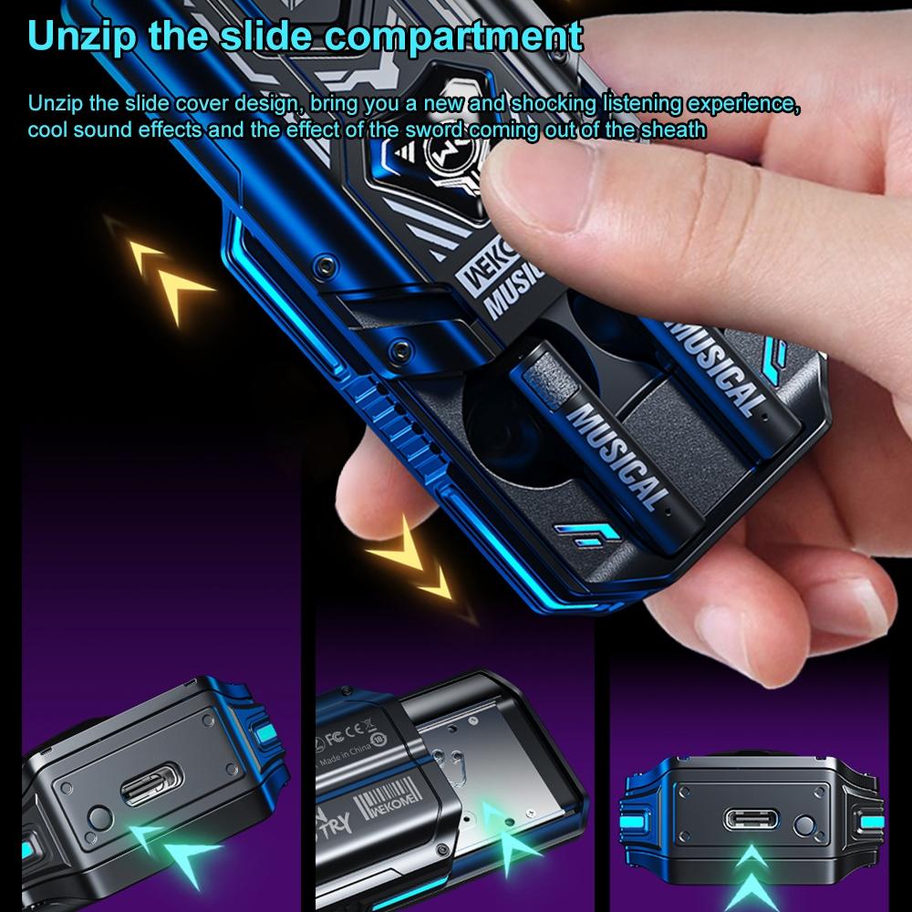 Wireless Mecha Blade Bluetooth Earphones - Black 8