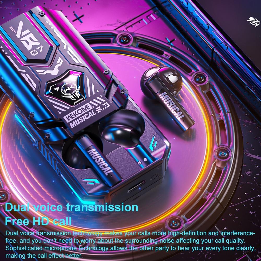 Wireless Mecha Blade Bluetooth Earphones - Black 9