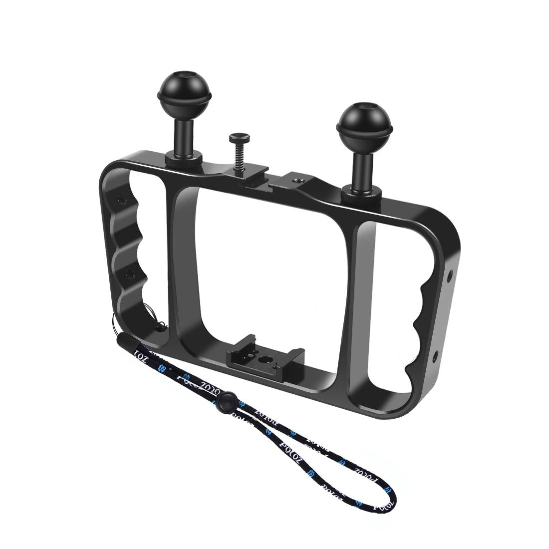 Aluminum Dual Handheld Diving Light Arm Mount for Action Cameras - Black 9