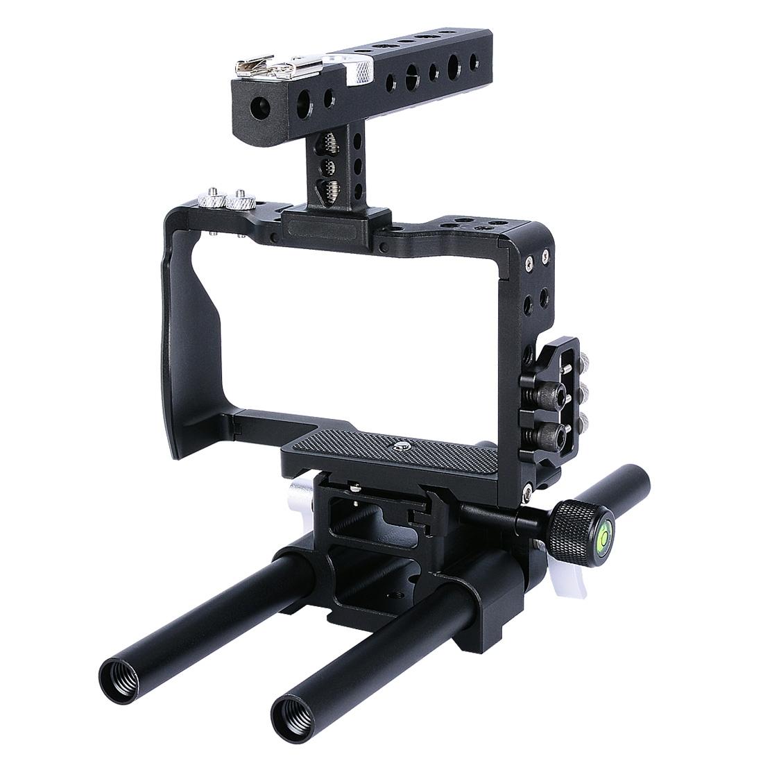 Camera Cage Stabilizer With Handle - Black For Sony A6000 / A6300 / A6400 / A6500 3