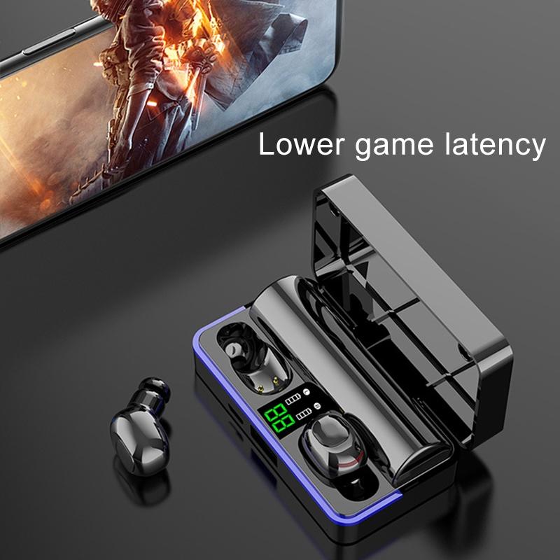 Waterproof Touch Wireless Bluetooth Earphones with Charging Box - 5.0 - Black 9