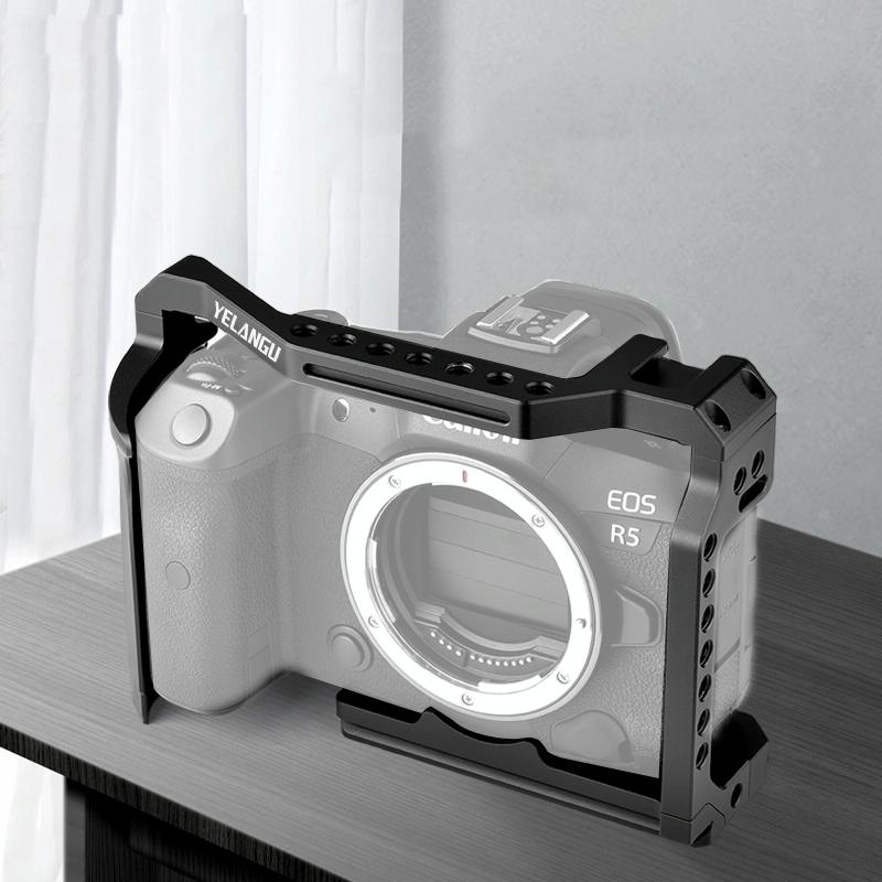 Video Camera Cage Stabilizer For Canon Eos R5 / R6 / R - Black 6