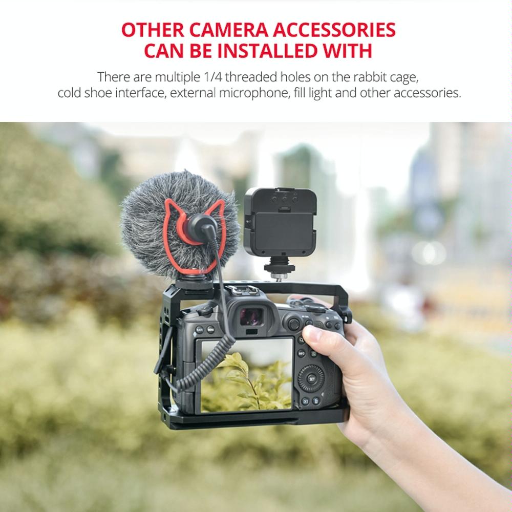 Video Camera Cage Stabilizer For Canon Eos R5 / R6 / R - Black 12
