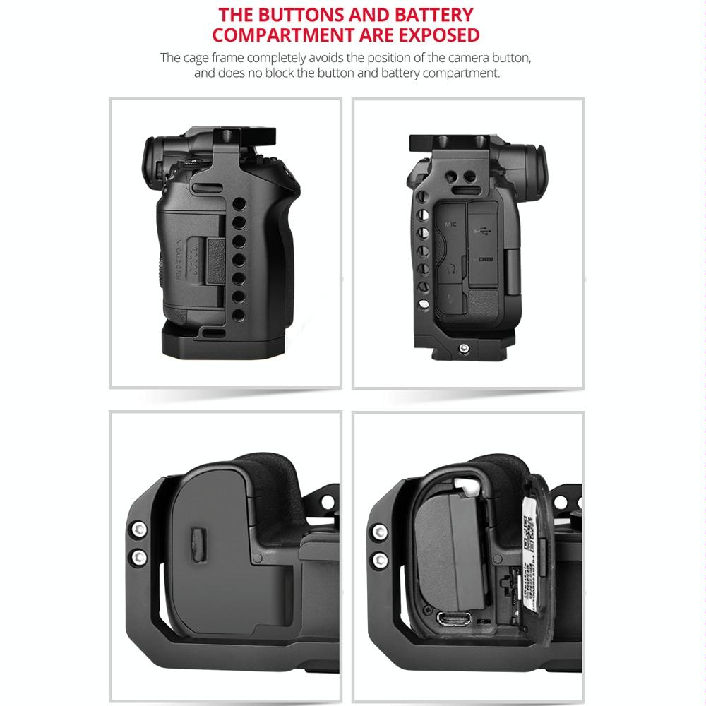 Video Camera Cage Stabilizer For Canon Eos R5 / R6 / R - Black 13