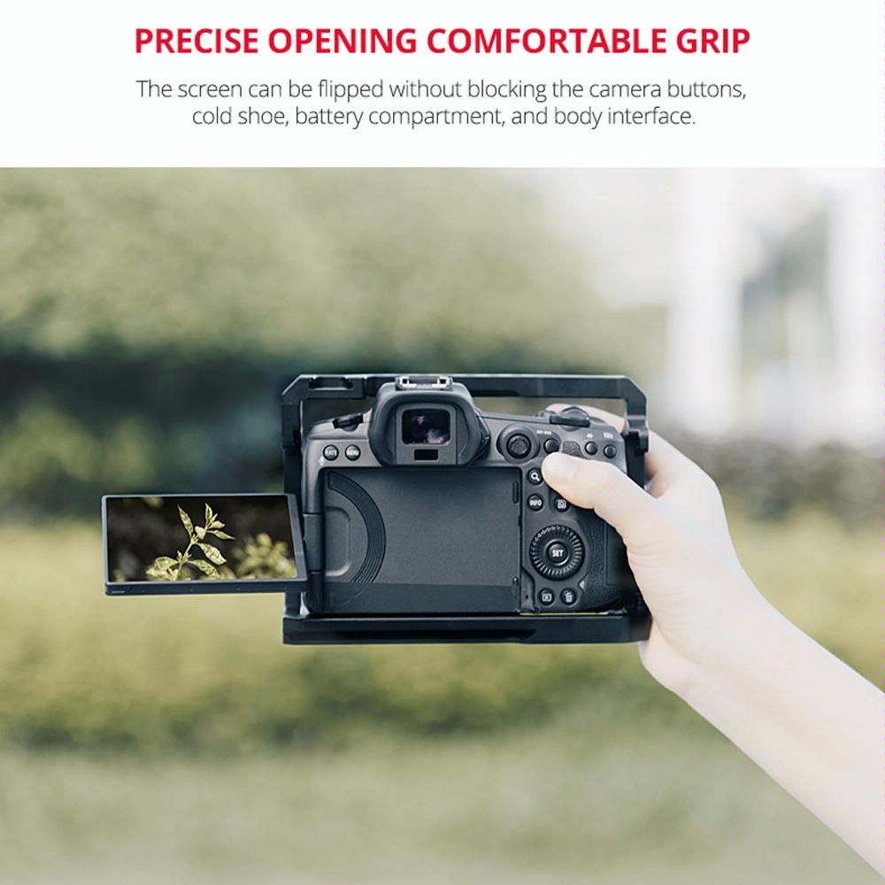 Video Camera Cage Stabilizer For Canon Eos R5 / R6 / R - Black 14