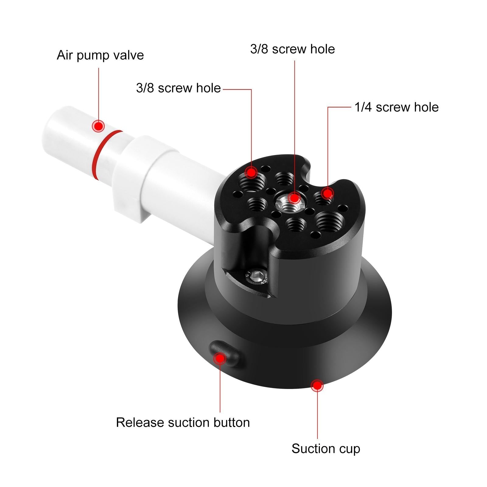 Aluminum Alloy 3 Car Suction Cup Mount 3