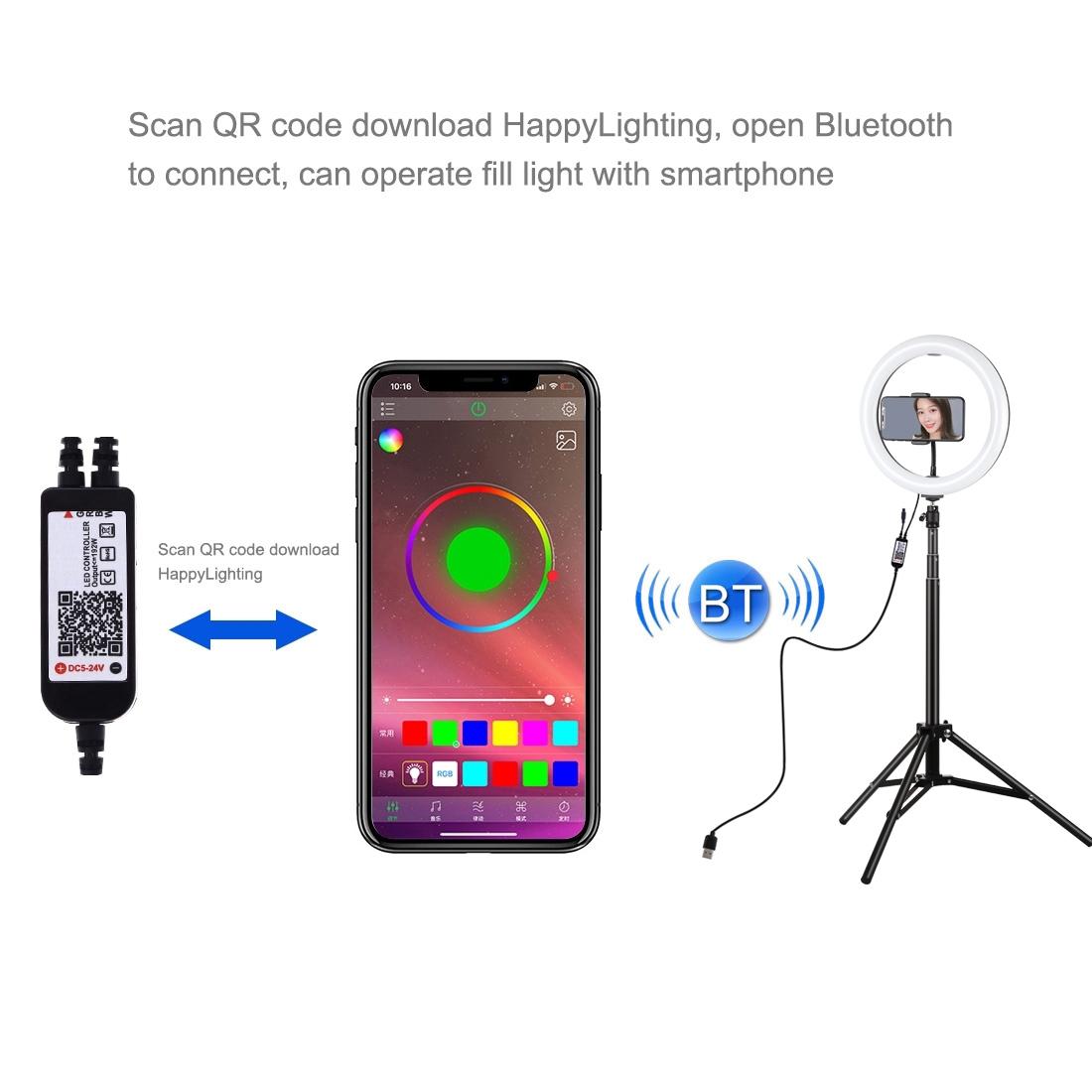 10.2 Rgbw Led Ring Light Kit with Tripod and Remote Control 14