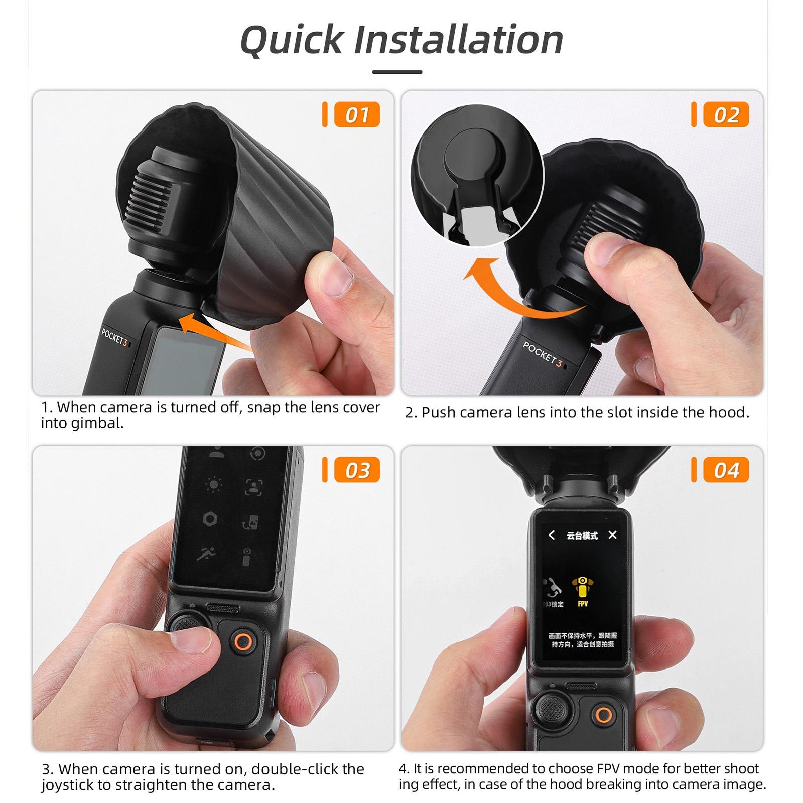 Sunshade Lens Hood for Dji Pocket 3 - Protective Cover 8