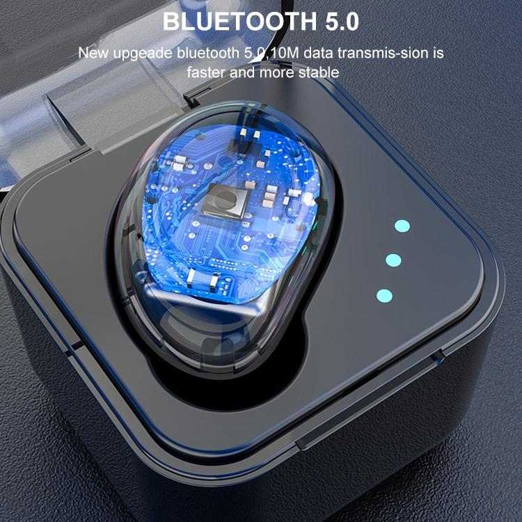 Mini Wireless Bluetooth Earphone with Charging Box - M-b8 - Black 4