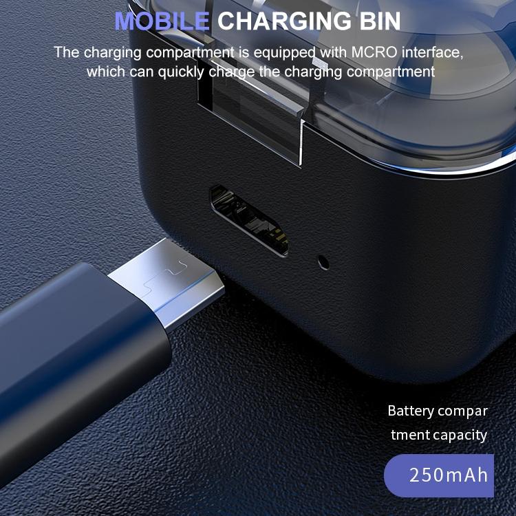 Mini Wireless Bluetooth Earphone with Charging Box - M-b8 - Black 5