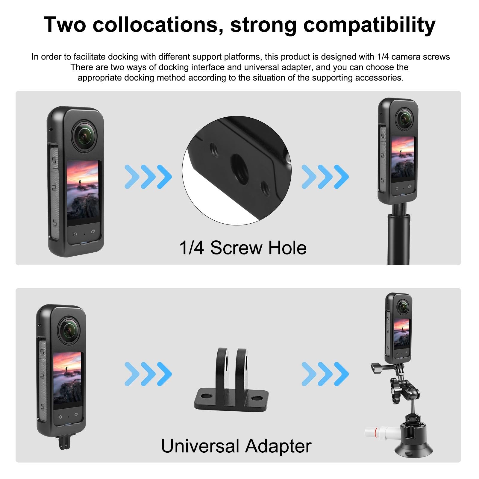 Metal Protective Cage for Insta360 X3 with Silicone Lens Cover 8