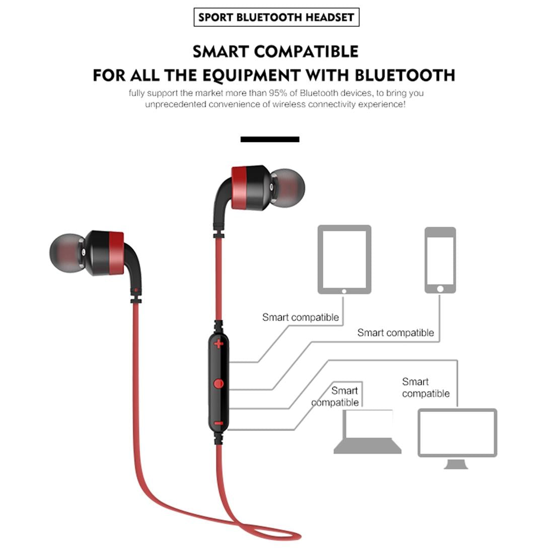Wireless Sport Bluetooth Earphones with In-line Control - Black - Black 7