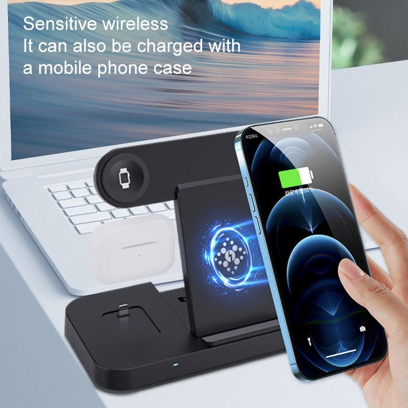 6 In 1 Foldable Vertical Wireless Charger - Black 6