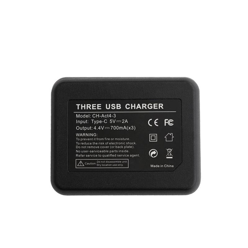 Tri-slot Charger for Dji Action Batteries 4