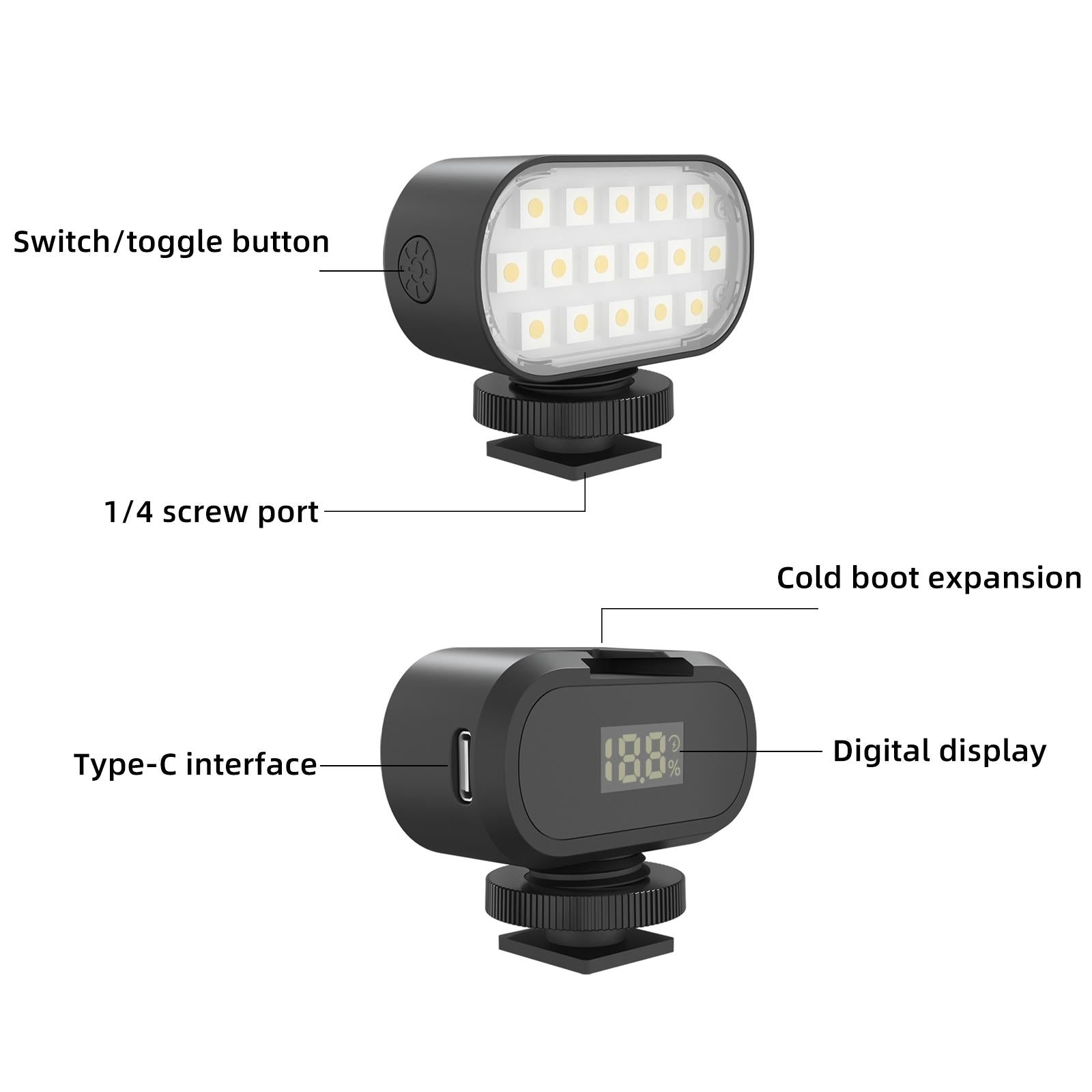 Portable Live Video Led Light for Beauty Photography and Selfies - Black 4