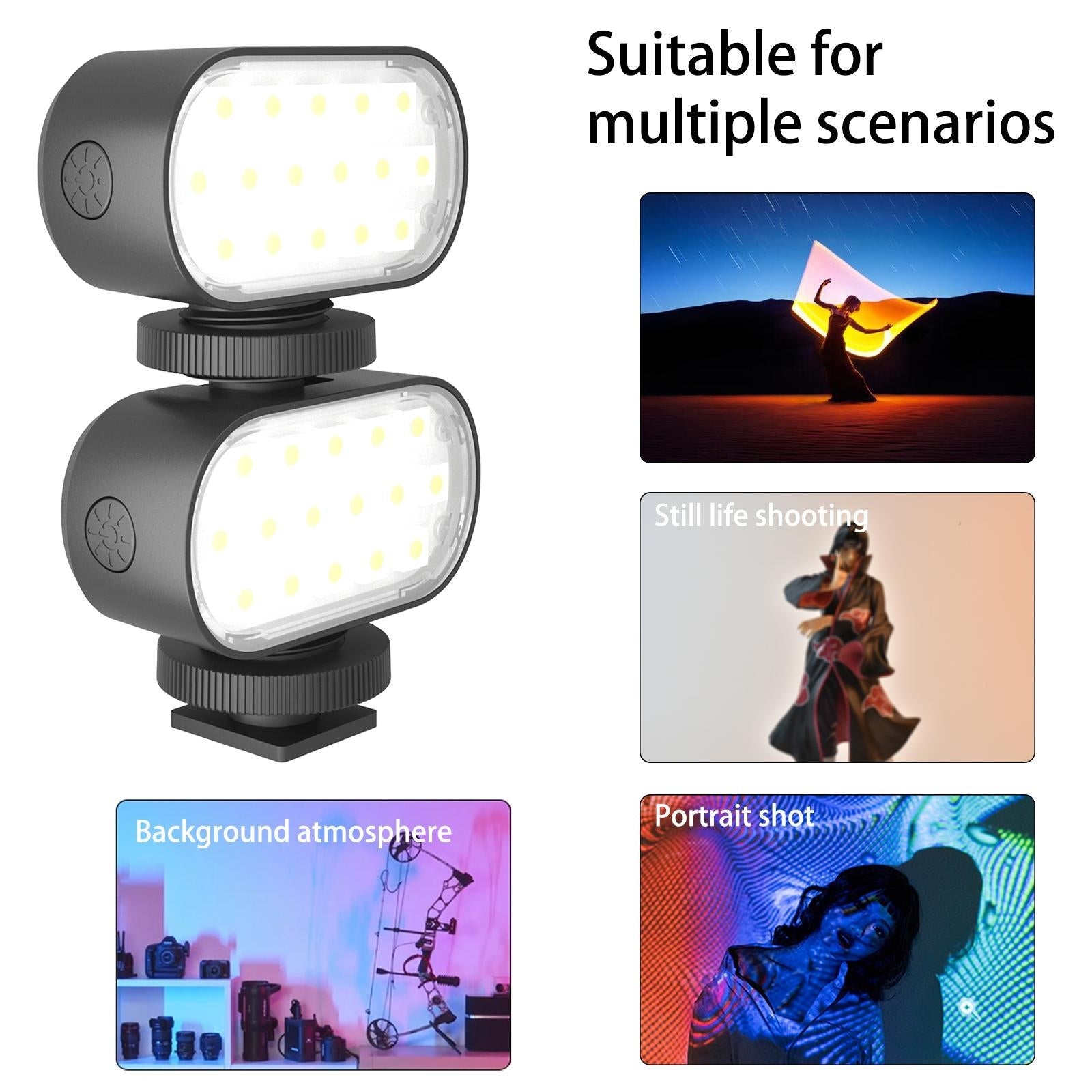 Portable Live Video Led Light for Beauty Photography and Selfies - Black 6