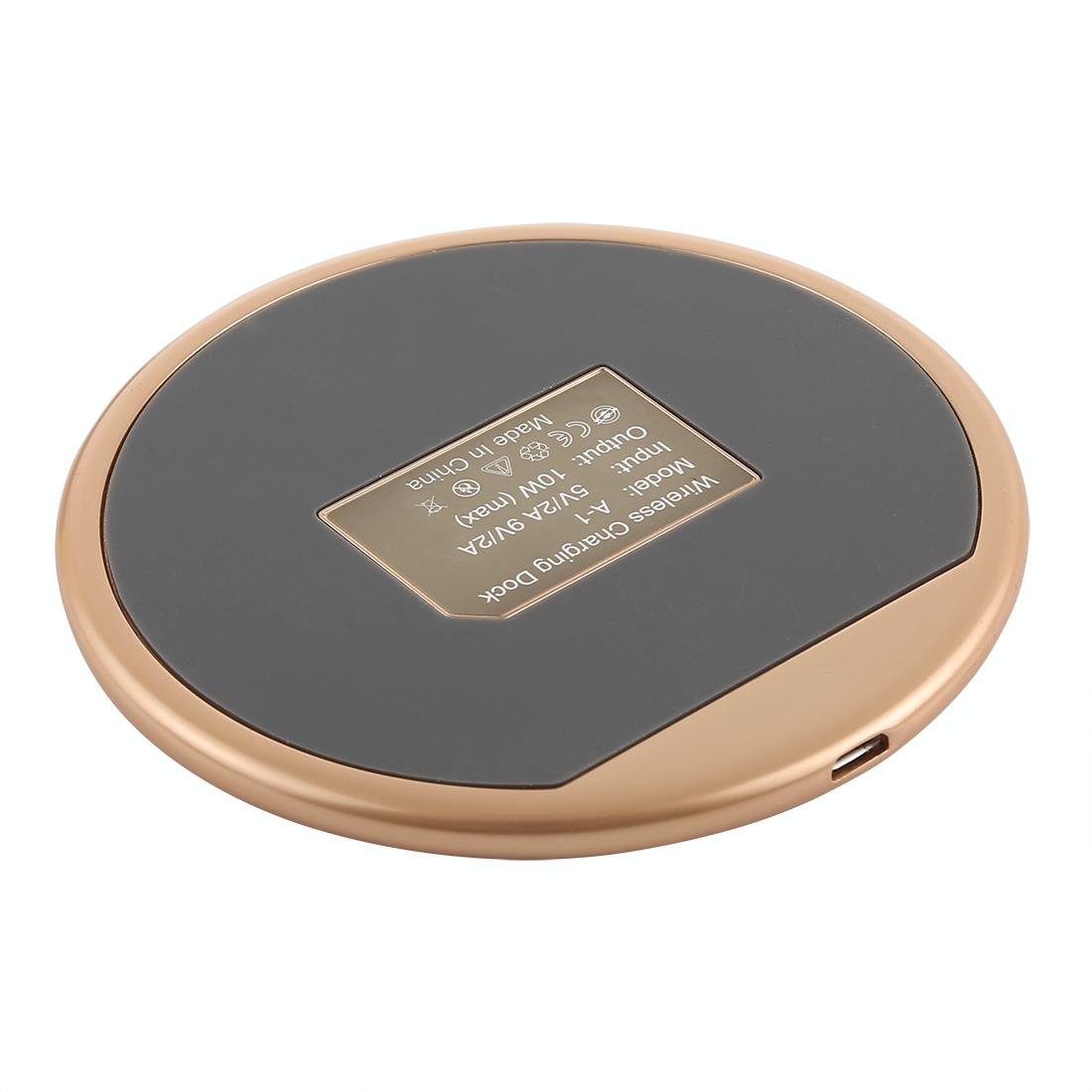 Round Shape Wireless Charger Fast Charging Black+Gold 4