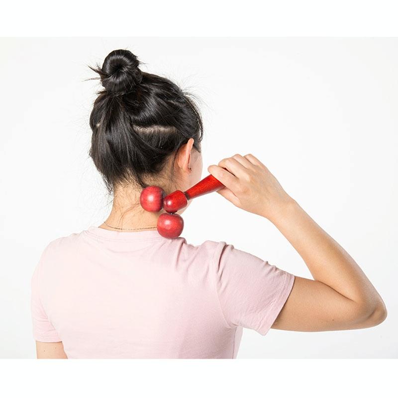 Black Wenge Manual Roller Massager Solid Wood 6