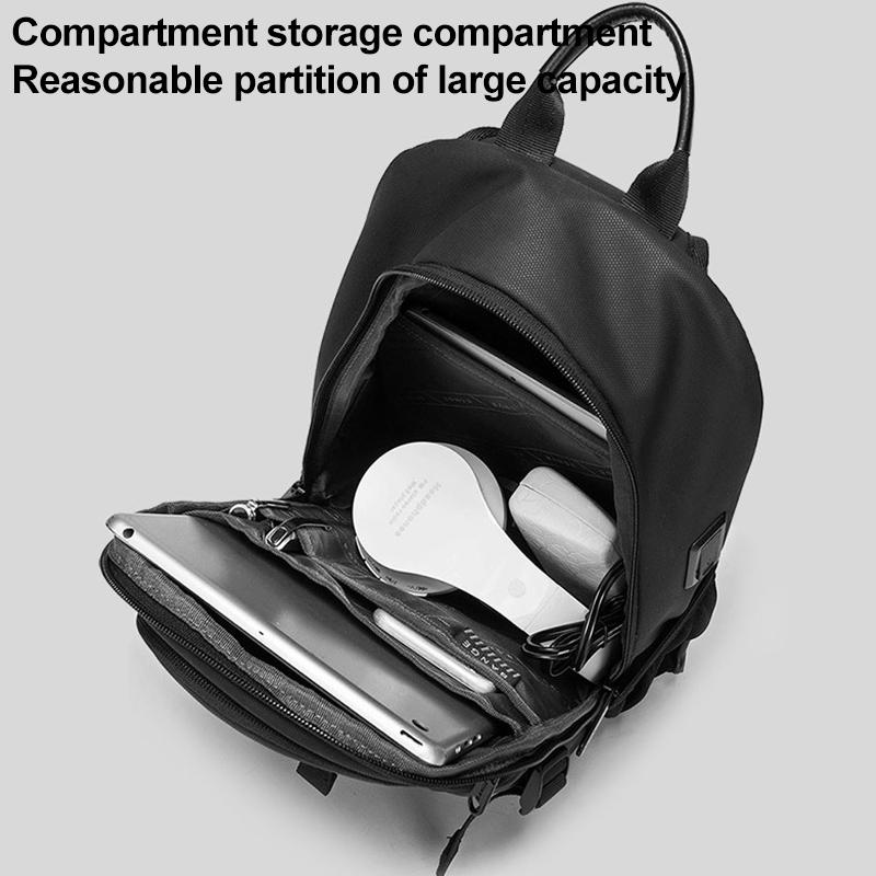 Waterproof Men Crossbody Chest Bag With Usb Port 36X22X10Cm Black 4