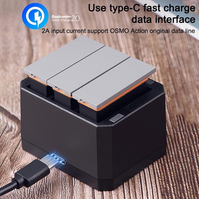 Led Indicator Usb Triple Batteries for Dji Action - Compact 5