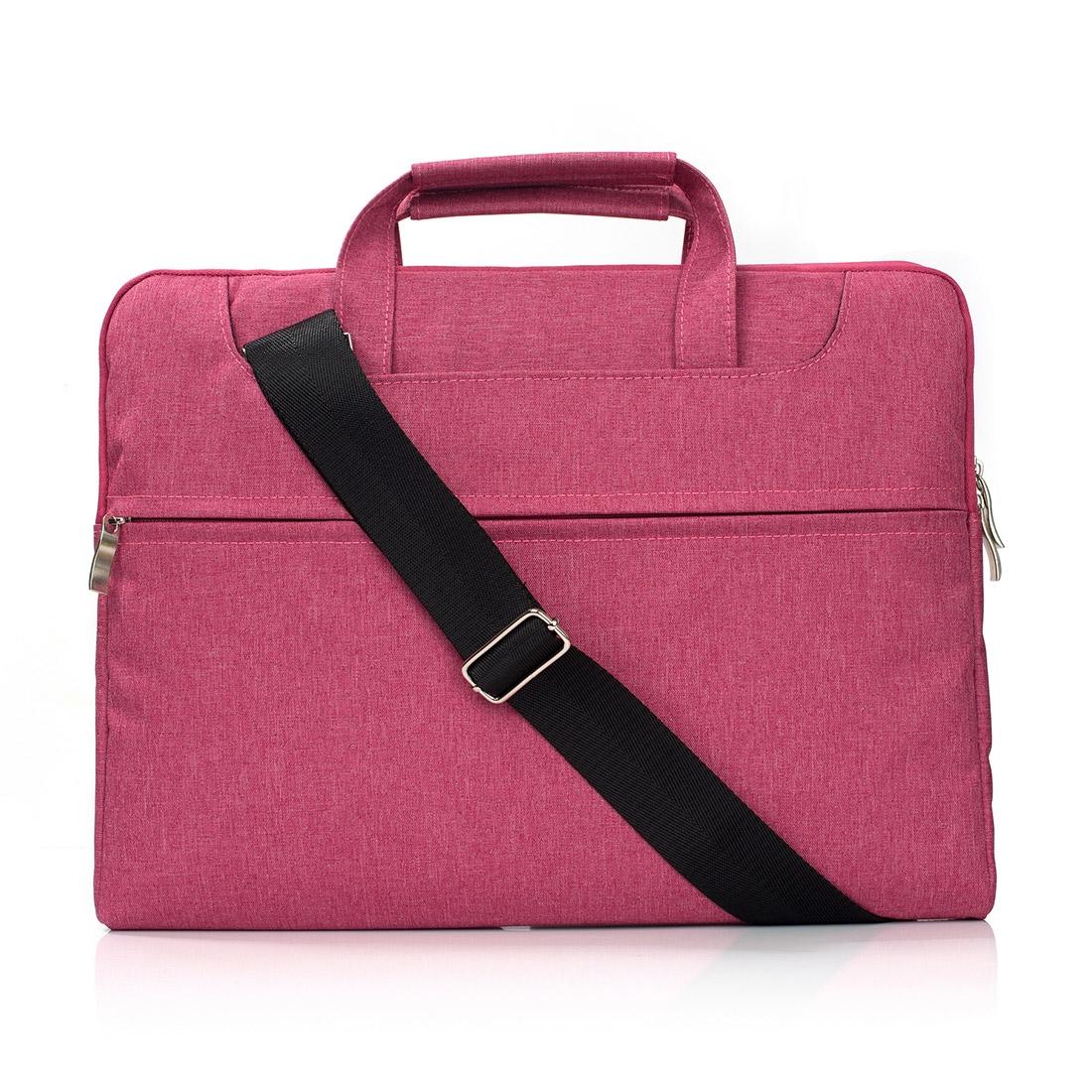 15.4 Inch Laptop Bag - Portable one Shoulder Zipper for Macbook Samsung Sony Dell Alienware Chuwi Asus Hp - Black 15