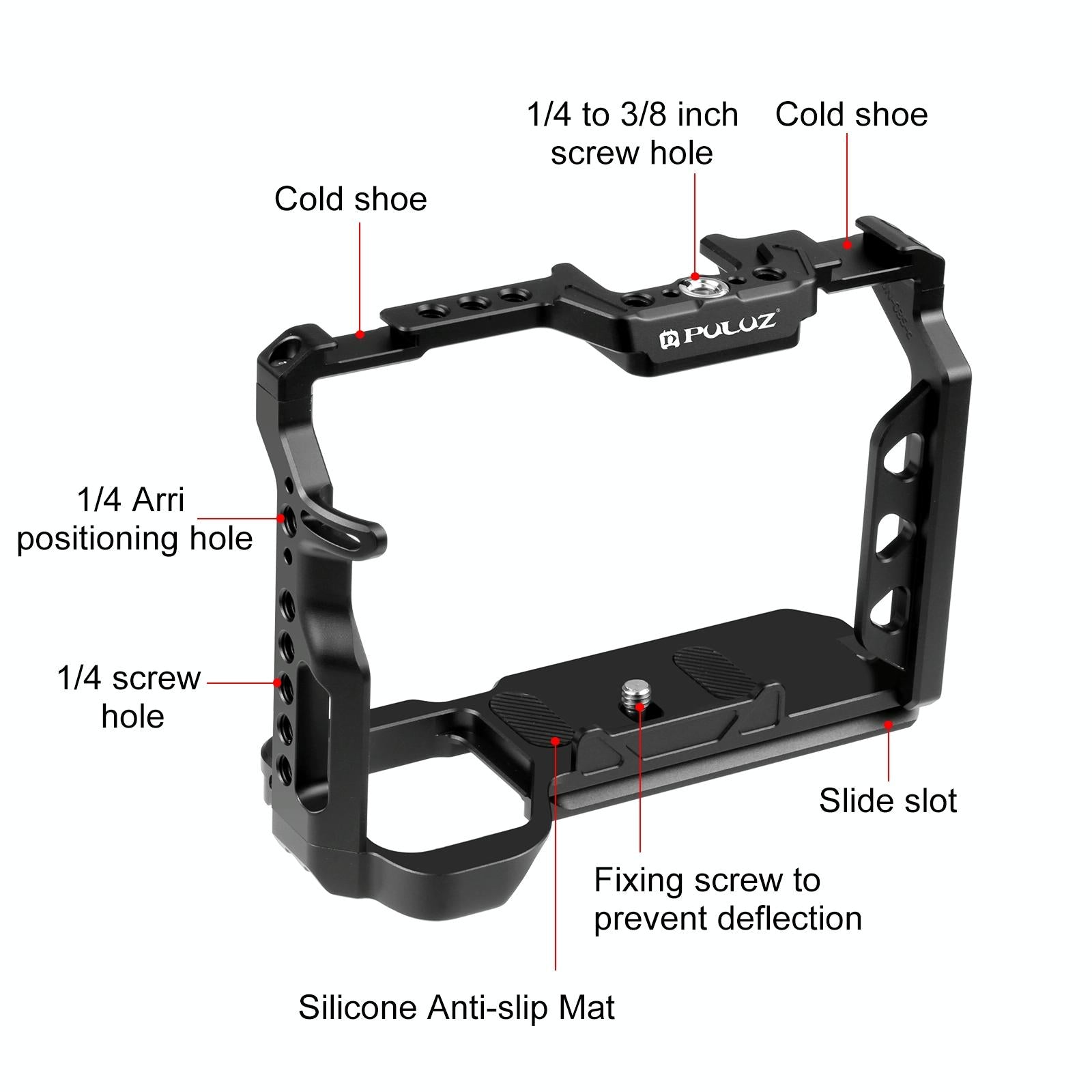 Camera Cage Stabilizer Rig - Metal Black for Sony A7 4