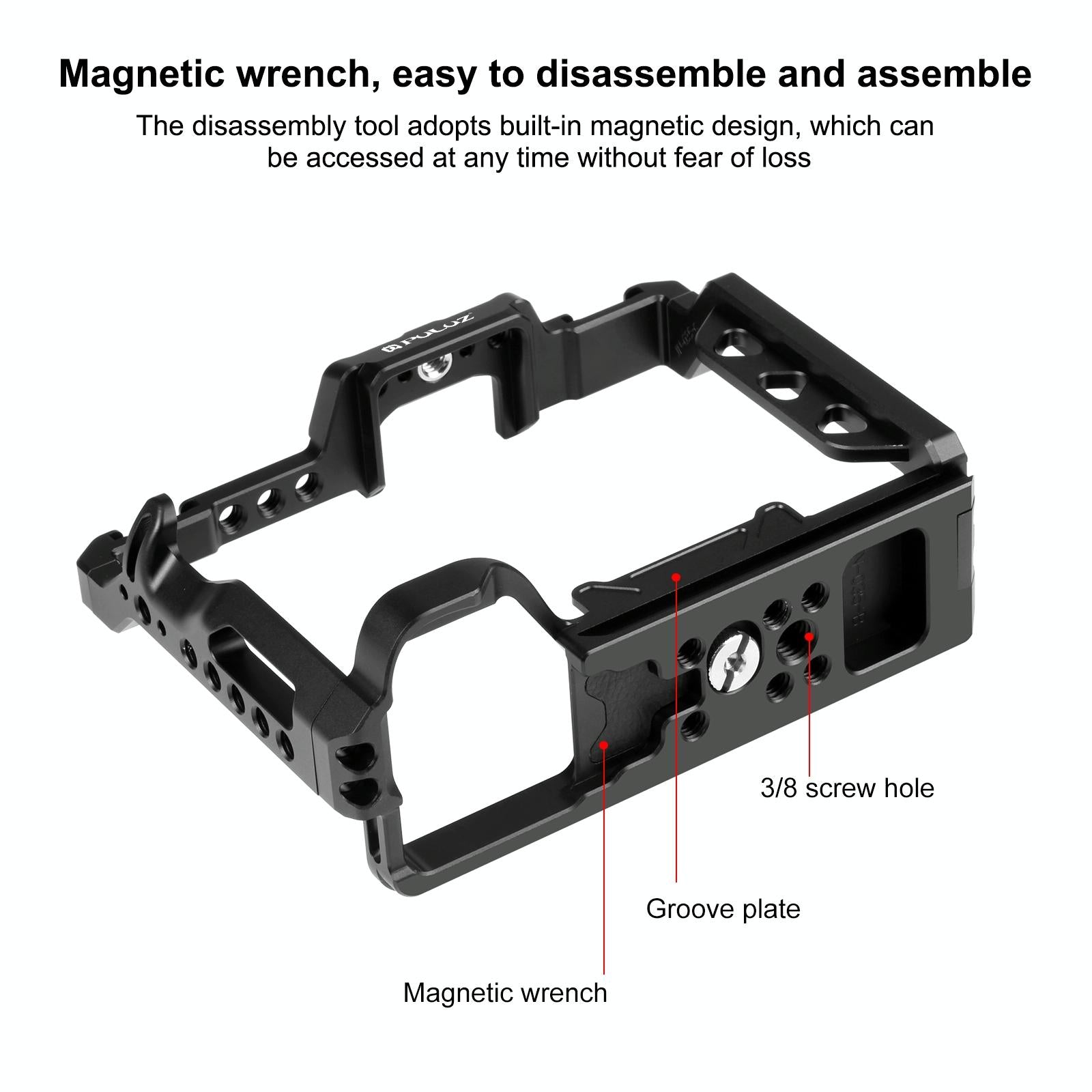 Camera Cage Stabilizer Rig - Metal Black for Sony A7 5