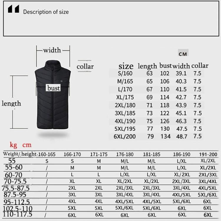 4 Area Single Control Usb Electric Heating Undershirt Intelligent Warm Vest - Blue - Xxl 3